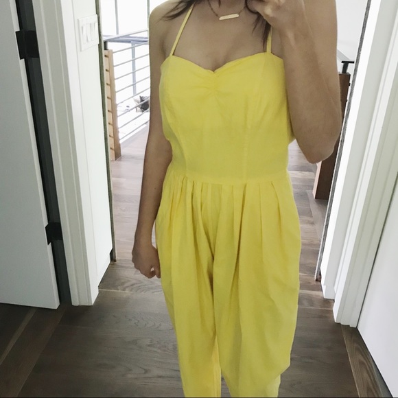 Vintage Lemon Pleated Jumpsuit - Picture 3 of 5